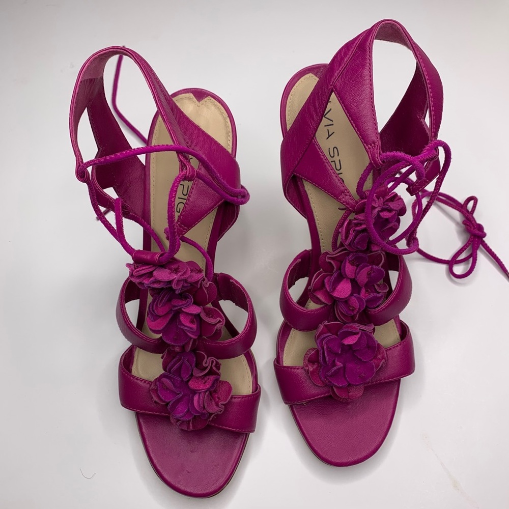 Via Spiga Pink Strappy Heels - Picture 6 of 13